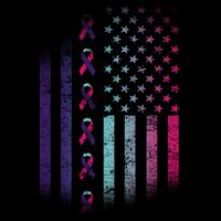 Blue Pink Teal Ribbon Flag Thyroid Cancer Awareness Mug