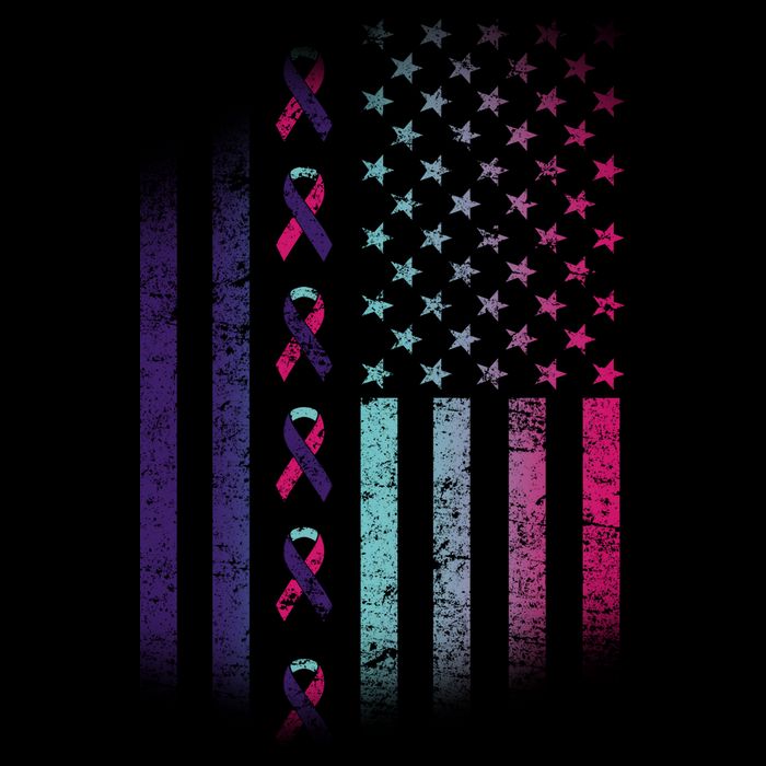 Blue Pink Teal Ribbon Flag Thyroid Cancer Awareness Mug