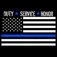 Blue Ribbon USA Flag Support Police T-Shirt