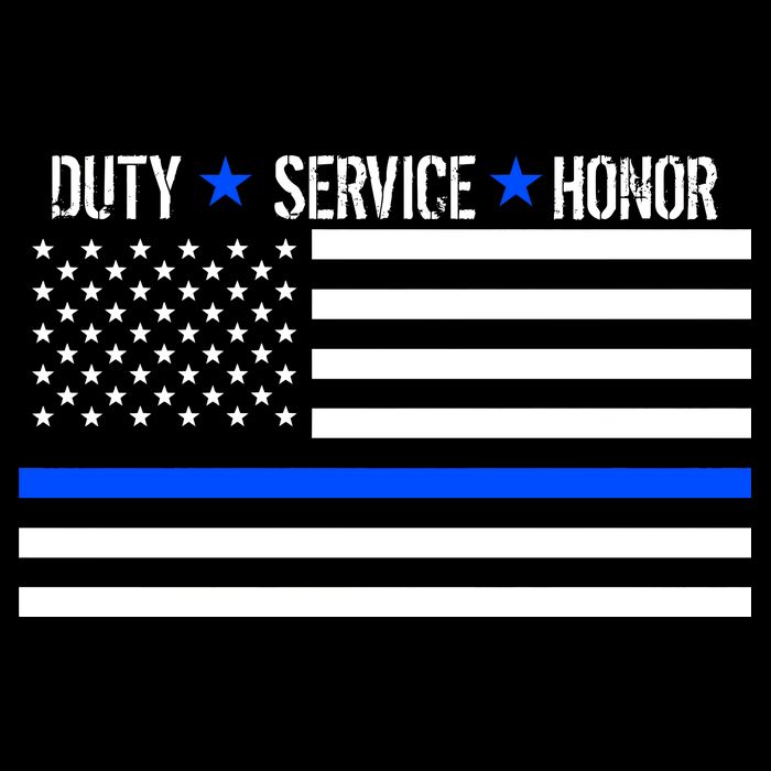 Blue Ribbon USA Flag Support Police T-Shirt
