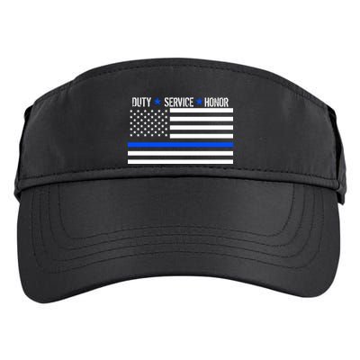 Blue Ribbon USA Flag Support Police Adult Drive Performance Visor