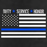 Blue Ribbon USA Flag Support Police 11oz C Handle Ceramic Mug