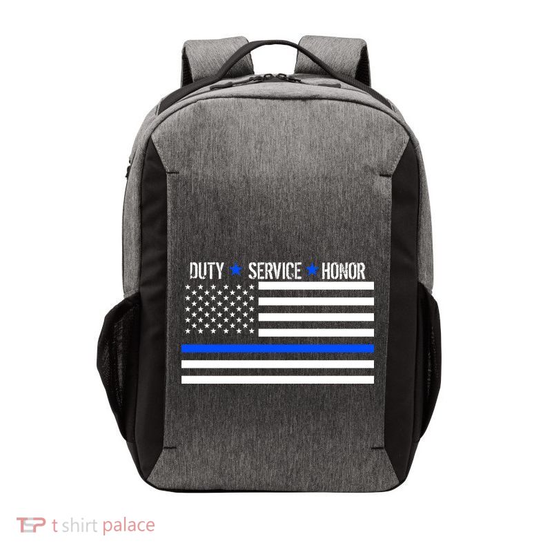 Blue Ribbon USA Flag Support Police Vector Backpack