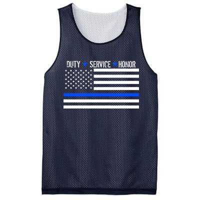 Blue Ribbon USA Flag Support Police Mesh Reversible Basketball Jersey Tank