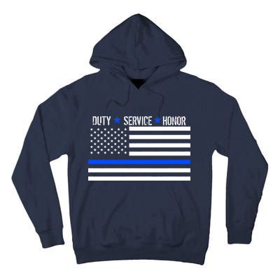 Blue Ribbon USA Flag Support Police Tall Hoodie