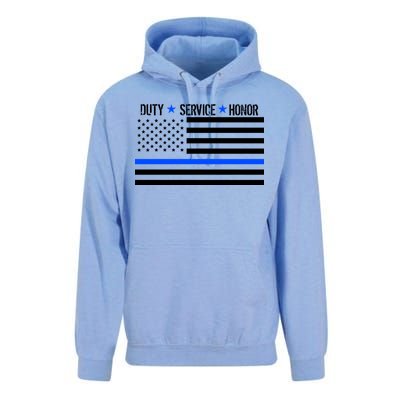 Blue Ribbon USA Flag Support Police Unisex Surf Hoodie