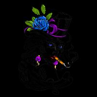 Blue Rose Smoking Lady Icon USA-Made Doggie Bandana