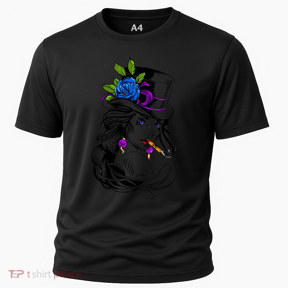 Blue Rose Smoking Lady Icon Performance Shirt