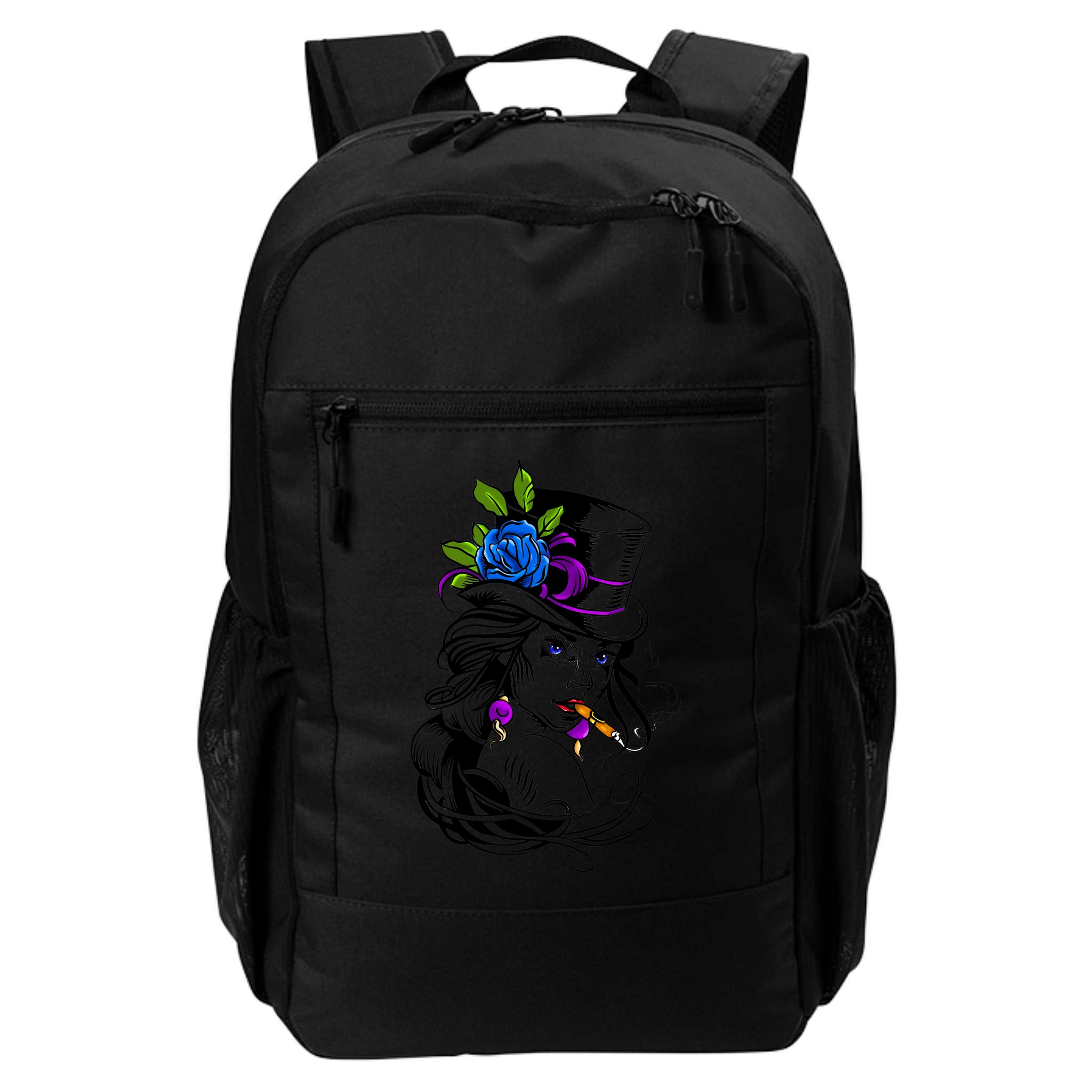 Blue Rose Smoking Lady Icon Backpack