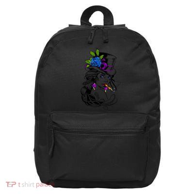Blue Rose Smoking Lady Icon 16 in Basic Backpack