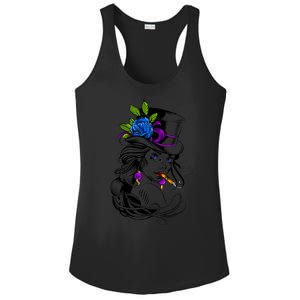 Blue Rose Smoking Lady Icon Ladies PosiCharge Competitor Racerback Tank