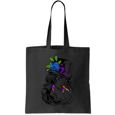Blue Rose Smoking Lady Icon Bag