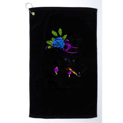 Blue Rose Smoking Lady Icon Golf Towel