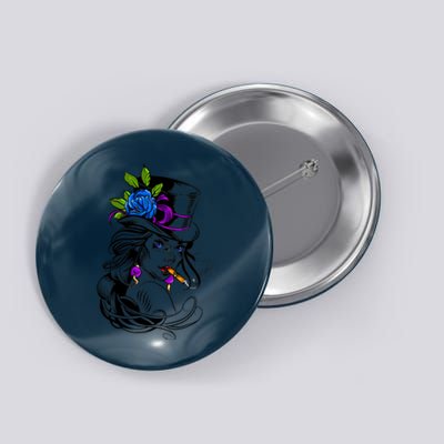 Blue Rose Smoking Lady Icon Button