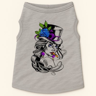 Blue Rose Smoking Lady Icon Doggie Tank