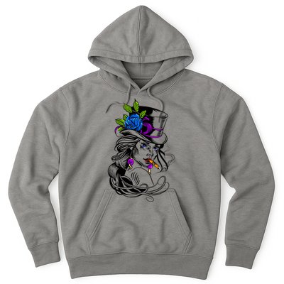 Blue Rose Smoking Lady Icon Hoodie