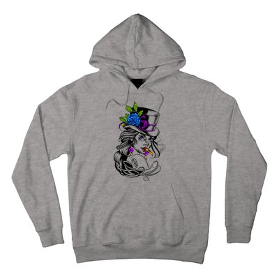 Blue Rose Smoking Lady Icon Hoodie