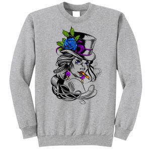 Blue Rose Smoking Lady Icon Sweatshirt