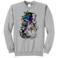 Blue Rose Smoking Lady Icon Sweatshirt