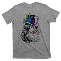 Blue Rose Smoking Lady Icon T-Shirt