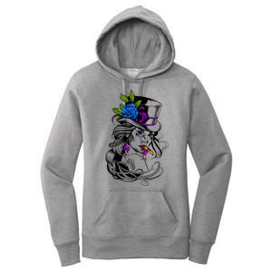 Blue Rose Smoking Lady Icon Women's Pullover Hoodie