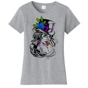 Blue Rose Smoking Lady Icon Women's T-Shirt