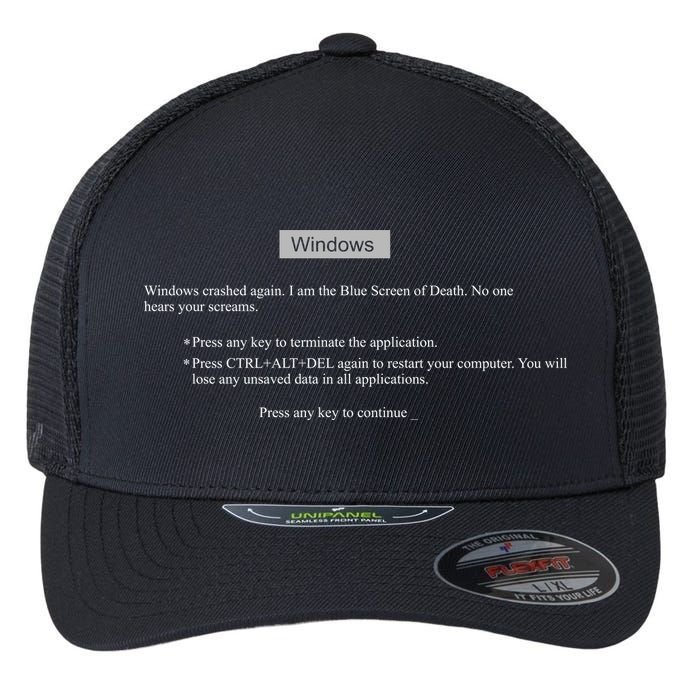 Blue Screen Of Death Windows Flexfit Unipanel Trucker Cap