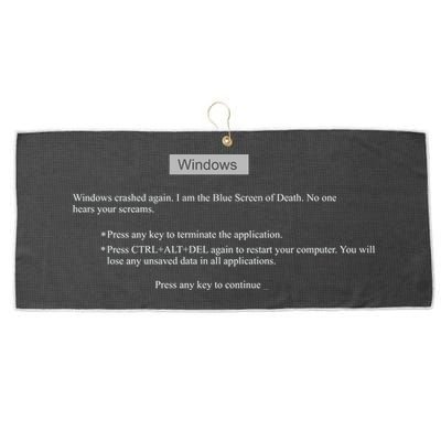 Blue Screen Of Death Windows Large Microfiber Waffle Golf Towel