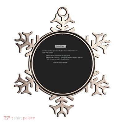 Blue Screen Of Death Windows Metallic Star Ornament