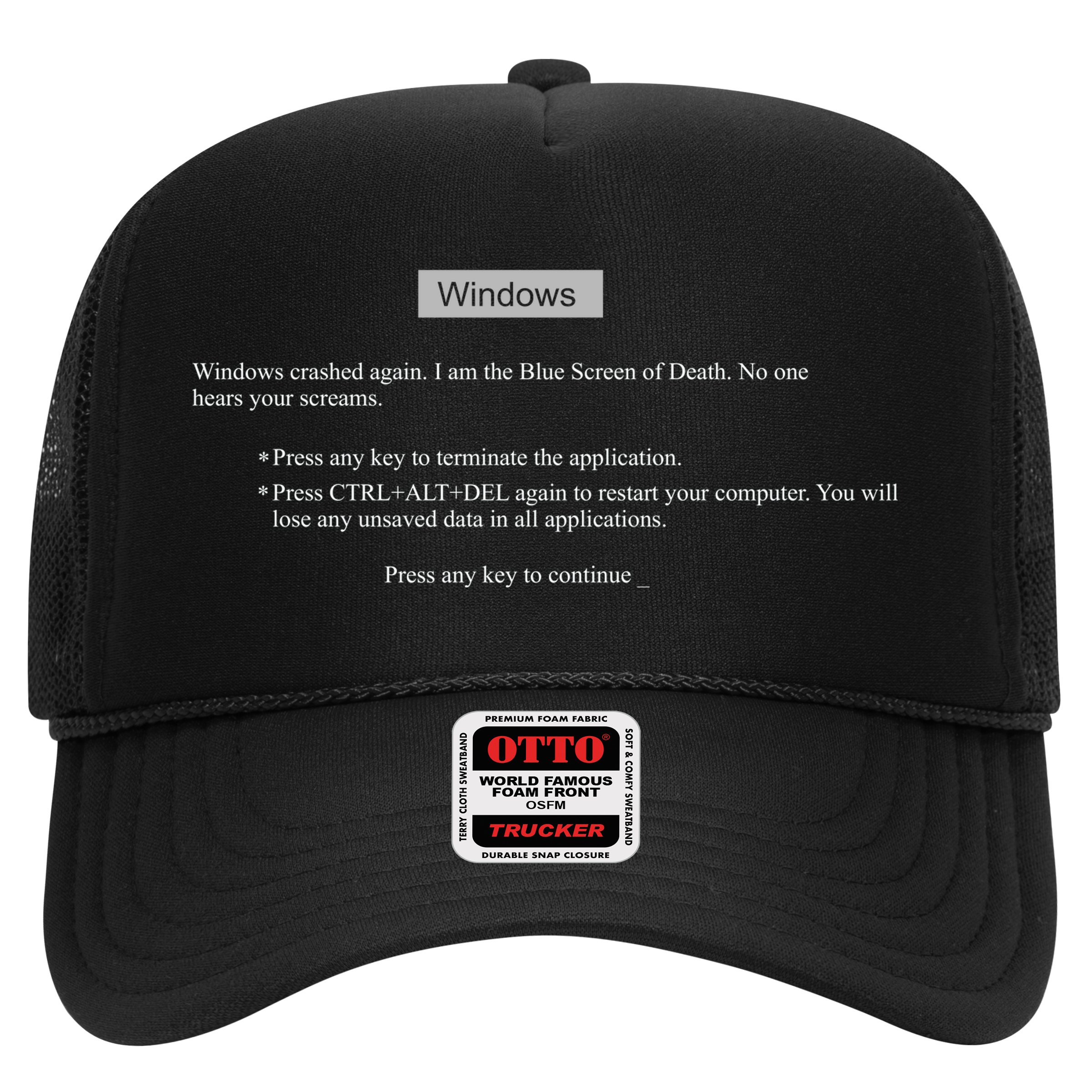 Blue Screen Of Death Windows Trucker Hat