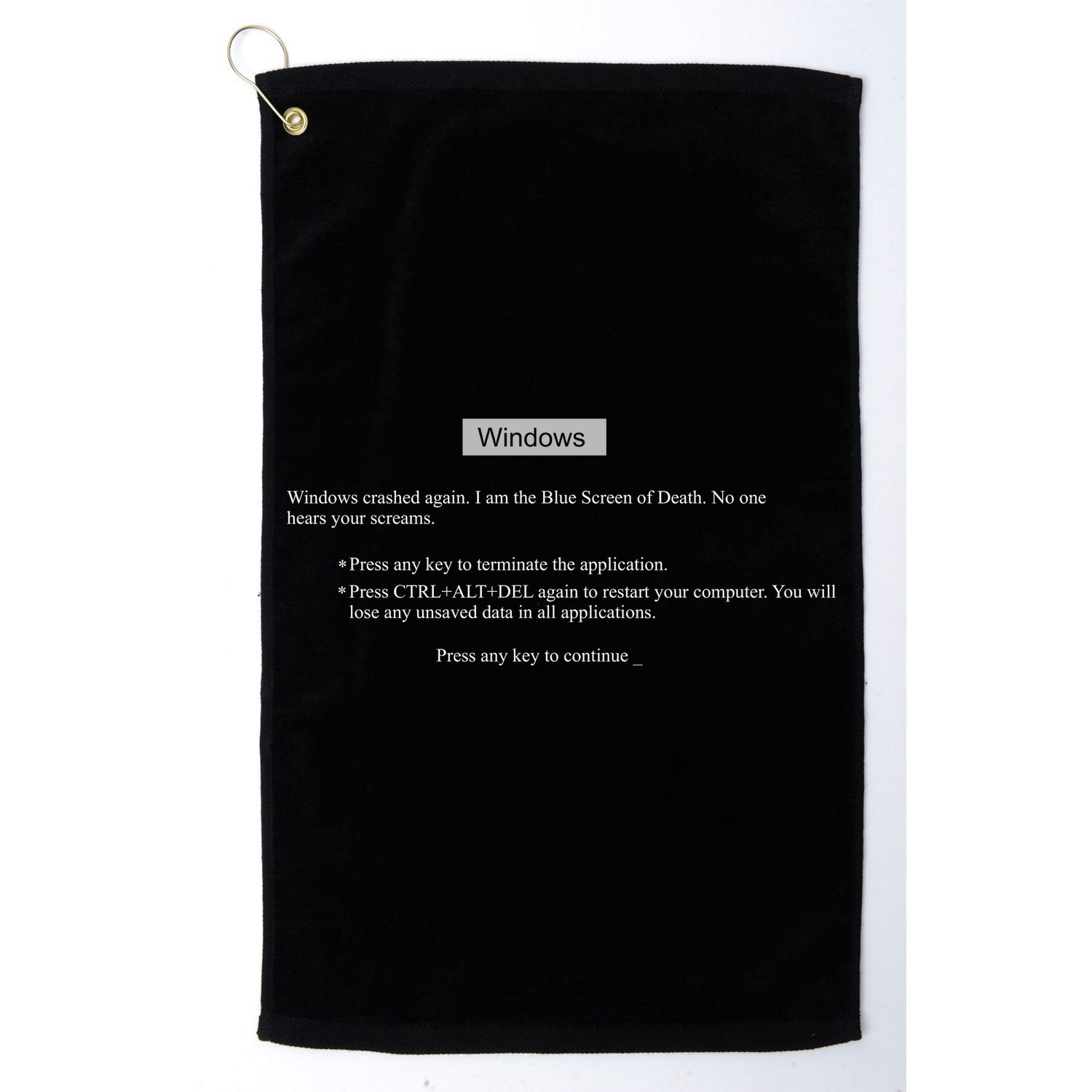 Blue Screen Of Death Windows Golf Towel