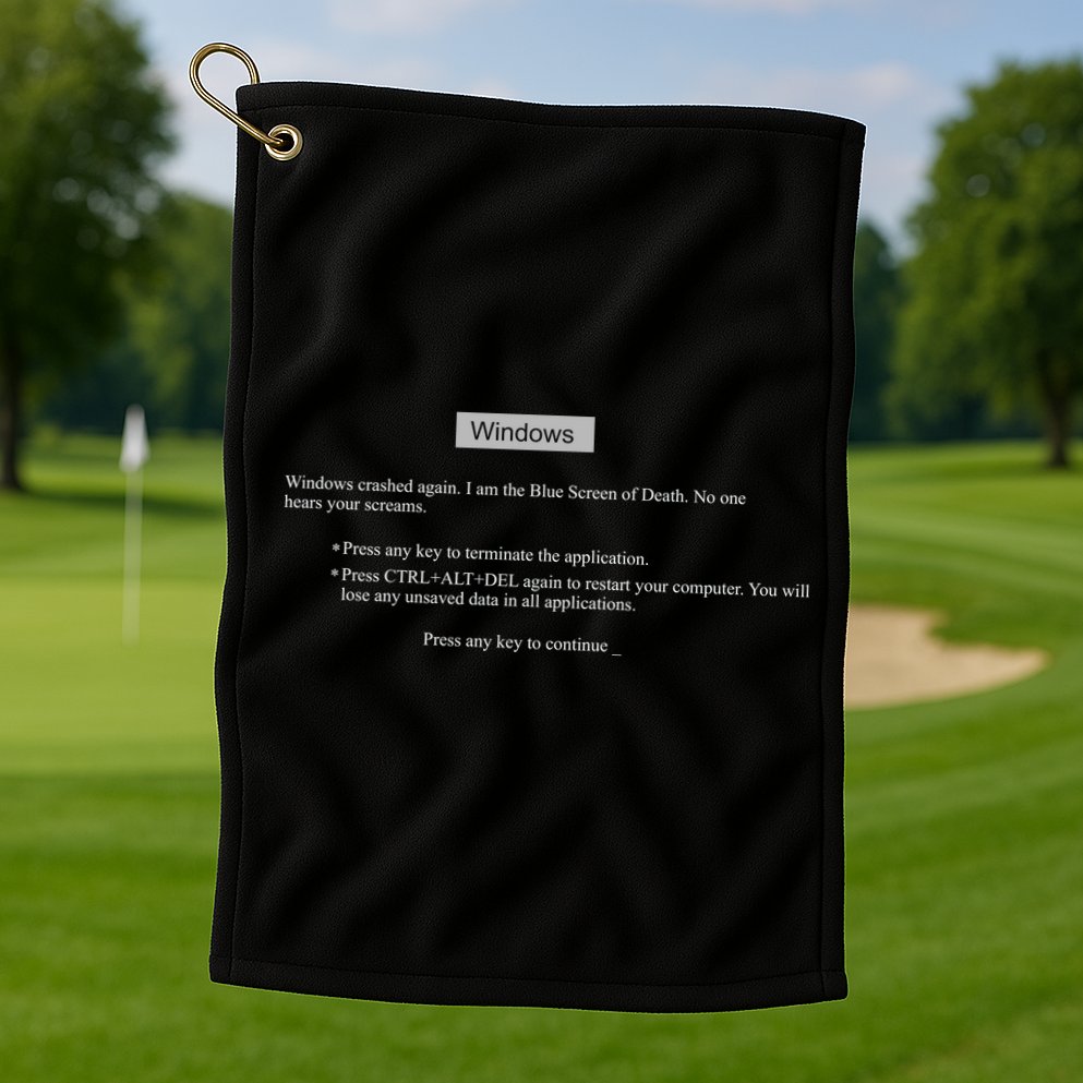 Blue Screen Of Death Windows Golf Towel