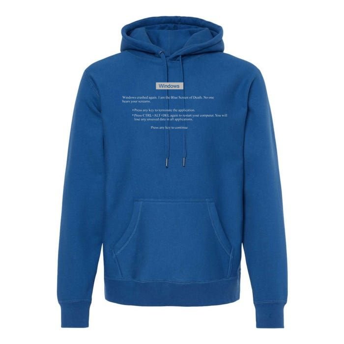 Blue Screen Of Death Windows Premium Hoodie