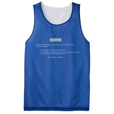 Blue Screen Of Death Windows Mesh Reversible Basketball Jersey Tank