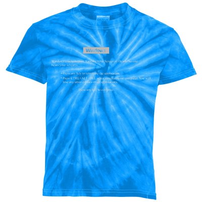 Blue Screen Of Death Windows Kids Tie-Dye T-Shirt