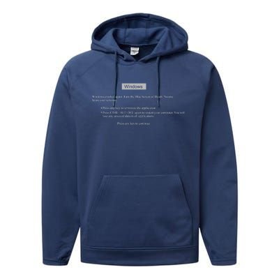 Blue Screen Of Death Windows Performance Fleece Hoodie