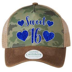  Blue Sparkle Sweet 16 Birthday  Legacy Tie Dye Trucker Hat