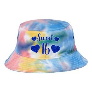  Blue Sparkle Sweet 16 Birthday  Tie Dye Newport Bucket Hat