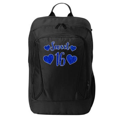  Blue Sparkle Sweet 16 Birthday  City Backpack