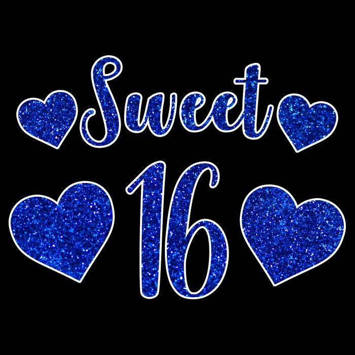  Blue Sparkle Sweet 16 Birthday  Backpack