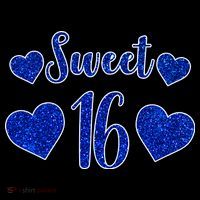  Blue Sparkle Sweet 16 Birthday  16 in Basic Backpack