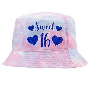  Blue Sparkle Sweet 16 Birthday  Tie-Dyed Bucket Hat