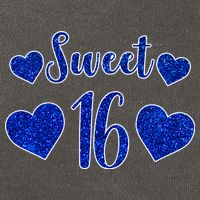  Blue Sparkle Sweet 16 Birthday  Cotton Canvas Backpack