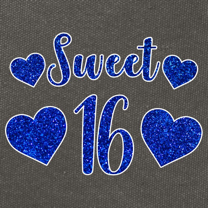  Blue Sparkle Sweet 16 Birthday  Cotton Canvas Backpack