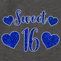 Blue Sparkle Sweet 16 Birthday  Vector Backpack