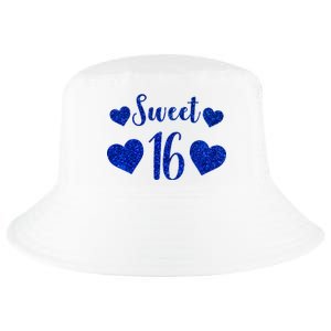  Blue Sparkle Sweet 16 Birthday  Cool Comfort Performance Bucket Hat