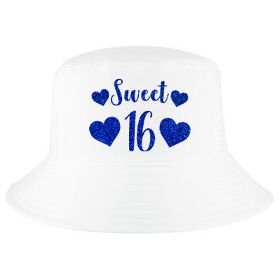  Blue Sparkle Sweet 16 Birthday  Cool Comfort Performance Bucket Hat