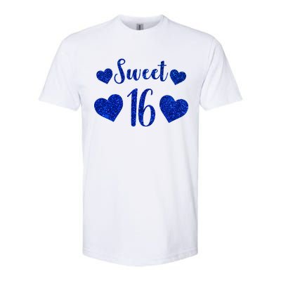  Blue Sparkle Sweet 16 Birthday  Softstyle® CVC T-Shirt