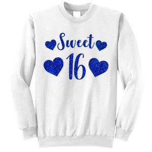  Blue Sparkle Sweet 16 Birthday  Sweatshirt