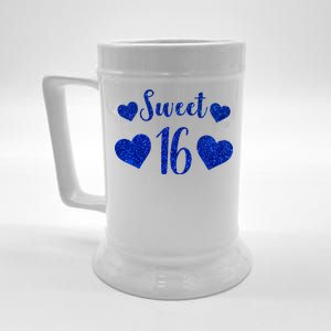  Blue Sparkle Sweet 16 Birthday  Beer Stein